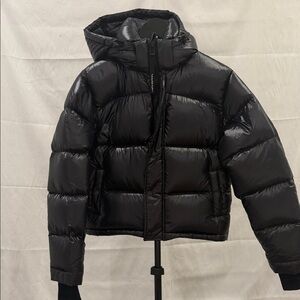 Aritzia Shiny Black Puffer Jacket